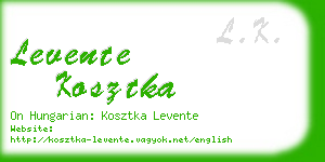 levente kosztka business card